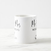 Moderne Schrift | Herr und Frau Wedding gegründet Kaffeetasse (Mittel)