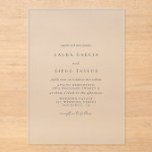 Moderne Schrift Hochzeit Acryleinladungen (Vorderseite)
