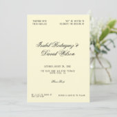 Moderne Schrift Hochzeit Einladung (Stehend Vorderseite)