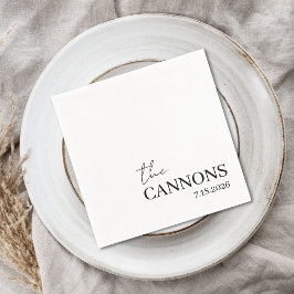 Moderne Schrift Hochzeit Personalisierter Name Dat Serviette