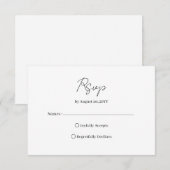 Moderne Schrift Hochzeit RSVP Karte (Vorne/Hinten)