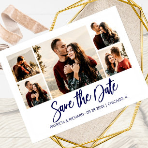 Moderne Schrift Hochzeit Save The Date Foto Collag Postkarte