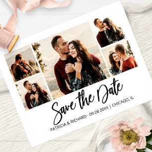 Moderne Schrift Hochzeit Termin Erinnerung Foto Co Postkarte