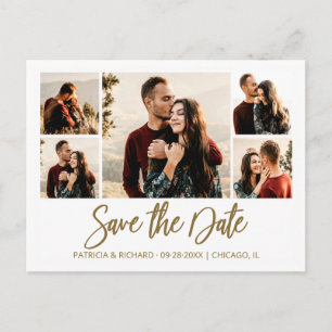 Moderne Schrift Hochzeit Termin Merkblatt Foto Col Postkarte