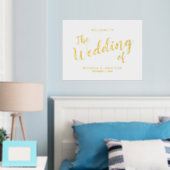Moderne Schrift Hochzeit Willkommen Gold Foliendrucke (In Situ (Schlafzimmer))