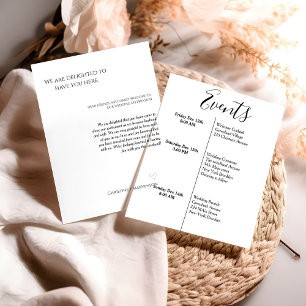 Moderne Schrift Hochzeitsempfänge & Reiseroute Woc Einladung