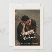 Moderne Schrift Hochzeitsfoto Save The Date (Vorderseite)
