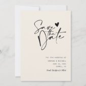 Moderne Schrift Hochzeitsfoto Save The Date (Rückseite)