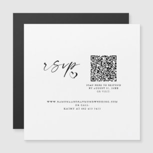 Moderne Schrift Hochzeitswebsite QR-Code Magnetkar Magnetkarte