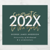 Moderne Schrift in Grün und Gold stylish Gradation Schaumweinetikett (Einzelnes Label)