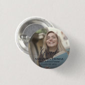 Moderne Schrift Klassisches Foto-Absolventen-Absch Button (Vorne & Hinten)