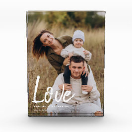 Moderne Schrift "Liebe" Benutzerdefinierte Familie Fotoblock