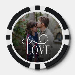 Moderne Schrift Liebe Benutzerdefinierte Verlobte  Pokerchips