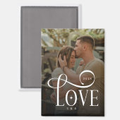 Moderne Schrift Liebe Benutzerdefiniertes Verlobte Magnet (Vorderseite/Rückseite)