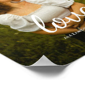 Moderne Schrift 'Liebe' Hochzeitspaar-Foto Poster (Ecke)