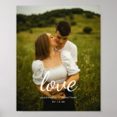 Moderne Schrift 'Liebe' Hochzeitspaar-Foto Poster (Vorne)