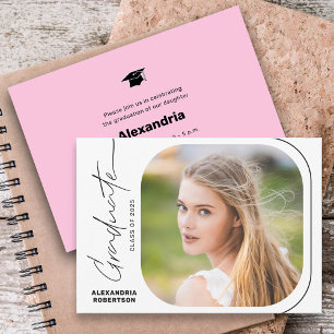 Moderne Schrift Minimal Foto Abiturparty Einladung