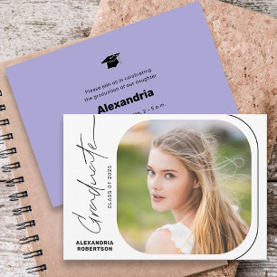 Moderne Schrift Minimal Foto Abiturparty Einladung