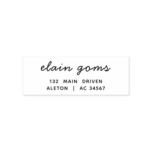 Moderne Schrift | Minimale elegante Rücksendeadres Permastempel (Design)