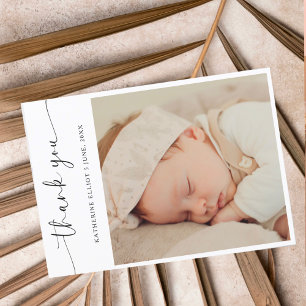 Moderne Schrift Minimalistische Dankeschön-Foto Postkarte