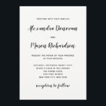 Moderne Schrift | Minimalistische Schwarz-Weiß-Hoc Einladung<br><div class="desc">Diese einfache und stilvolle Hochzeitseinladung bietet moderne schwarze Schrift-Typografie auf einem sauberen weißen Hintergrund,  für einen minimalistischen Look,  der noch eine Aussage macht.</div>
