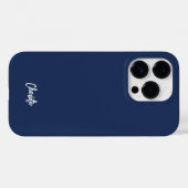 Moderne Schrift Minimalistisches Navyblau Personal Case-Mate iPhone Hülle (Rückseite (Horizontal))