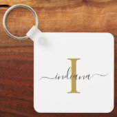 Moderne Schrift Monogramm Eleganter Name Schlüsselanhänger (Vorderseite)