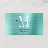 Moderne Schrift Monogramm Türkis Visitenkarte (Vorderseite)