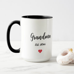 Moderne Schrift Oma Jahr Est Herz 2 Getönt Tasse