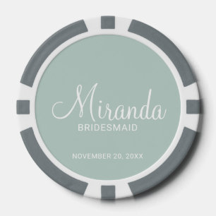 Moderne Schrift Personalisierte Brautjungfer Pokerchips