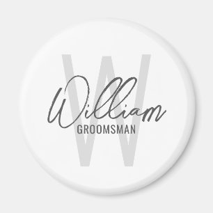 Moderne Schrift Personalisierte Trauzeugen Magnet