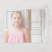 Moderne Schrift Religiöse Erste Kommunion Einladungspostkarte (Rückseite)