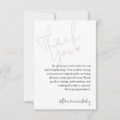 Moderne Schrift Rosa Babyparty Dankeskarte (Vorderseite)