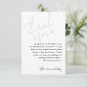 Moderne Schrift Rosa Babyparty Dankeskarte (Stehend Vorderseite)