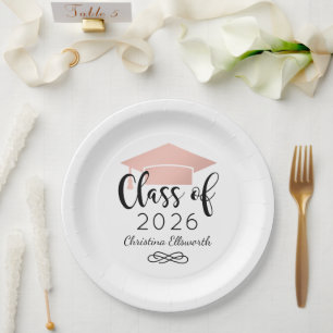 Moderne Schrift Rose Gold 2026 Pappteller