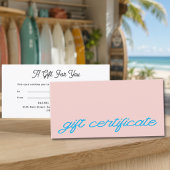Moderne Schrift Roségold Geschenkgutschein