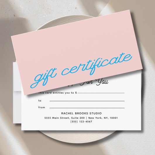 Moderne Schrift Roségold Geschenkgutschein