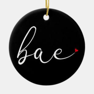 Moderne Schrift Roter Liebesherz Bae Definition Keramik Ornament