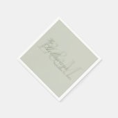 Moderne Schrift Sage Green Monogramm-Hochzeit Serviette (Ecke)