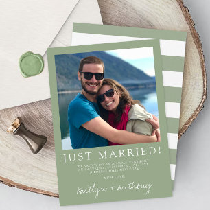 Moderne Schrift Sage Grün Minimalistische Hochzeit Ankündigung
