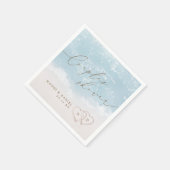 Moderne Schrift Sand Herzen Strand Paarschauer Serviette (Ecke)