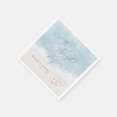 Moderne Schrift Sand Herzen Strand Probeessen Serviette (Ecke)