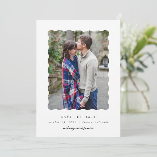 Moderne Schrift Save The Date (Stehend Vorderseite)