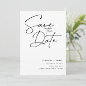 Moderne Schrift Save the Date Einladung (Stehend Vorderseite)