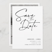 Moderne Schrift Save the Date Einladung (Vorne/Hinten)
