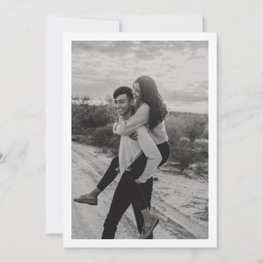 Moderne Schrift Save the Date Einladung (Rückseite)