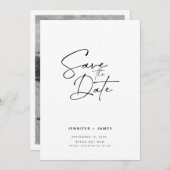 Moderne Schrift Save the Date Einladung (Vorne/Hinten)
