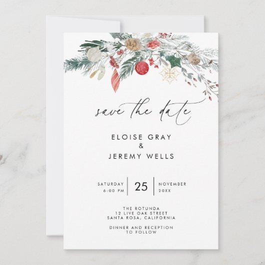 Moderne Schrift 'Save the Date' Einladung (Vorderseite)