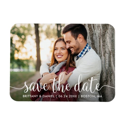 Moderne Schrift | SAVE THE DATE FOTO Magnet (Horizontal)