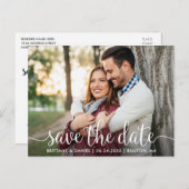 Moderne Schrift | Save the Date Foto Postkarte (Vorne/Hinten)